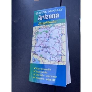 Rand McNally Arizona Easy Finder Map Vintage 1995 Laminated Traveling Travel